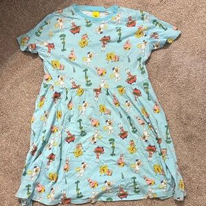 Cakeworthy Light Blue SpongeBob Print Dress